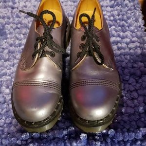 Like new silver dr martens shoes size uk 5 us size